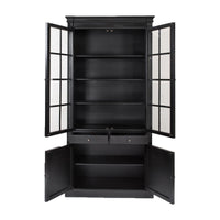 Hamptons Coastal 2 Glass Door Display Cabinet Bookcase