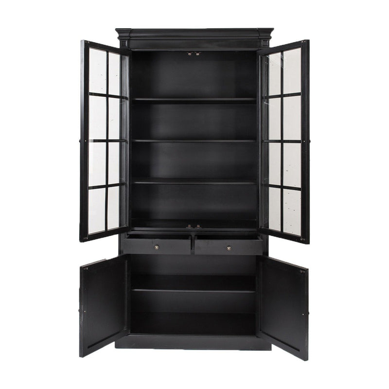 Hamptons Coastal 2 Glass Door Display Cabinet Bookcase