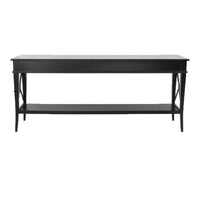 Hamptons Halifax Side Cross 3 Drawers Console Hall Table with Side Pull Out