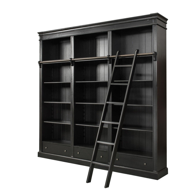 Hamptons Halifax Open Library Bookcase with Ladder