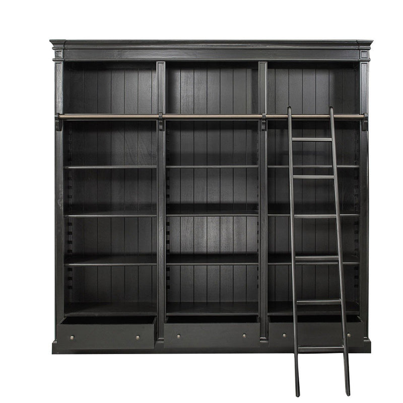 Hamptons Halifax Open Library Bookcase with Ladder