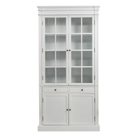 Hamptons Coastal 2 Glass Door Display Cabinet Bookcase