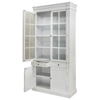 Hamptons Coastal 2 Glass Door Display Cabinet Bookcase