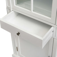 Hamptons Coastal 2 Glass Door Display Cabinet Bookcase