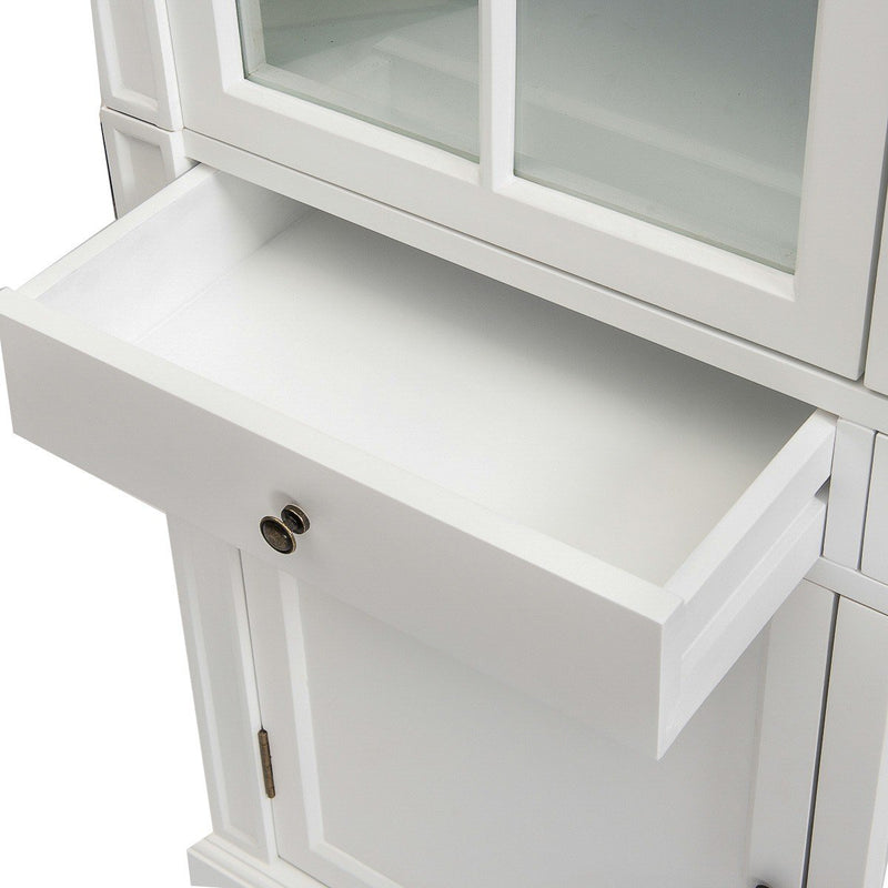 Hamptons Coastal 2 Glass Door Display Cabinet Bookcase