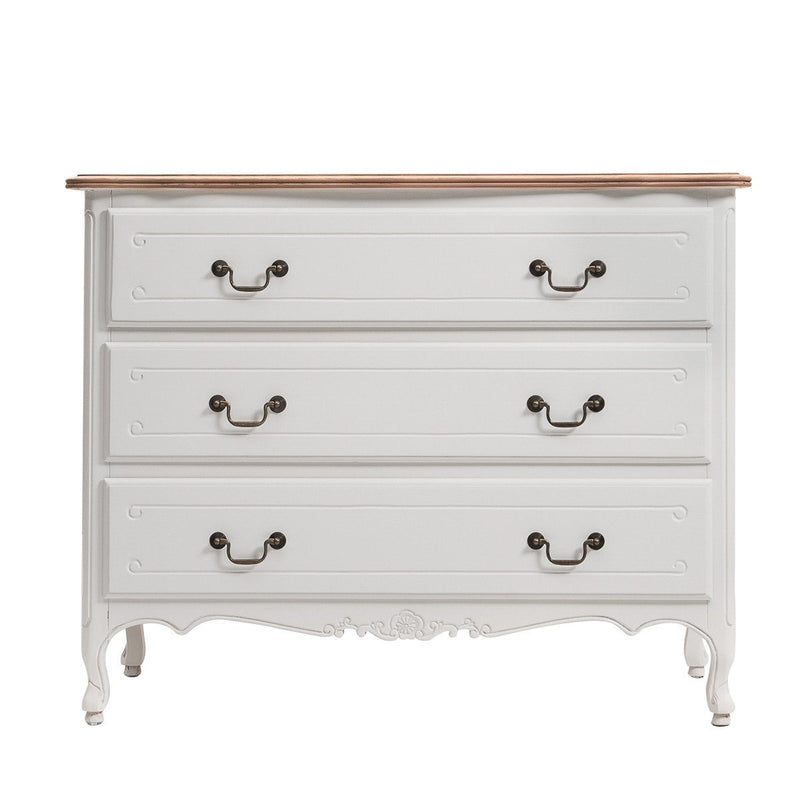 French Provincial Louis 3 Drawer Chest Cabinet