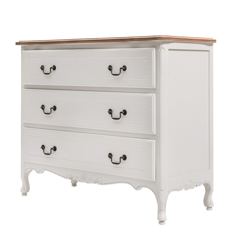 French Provincial Louis 3 Drawer Chest Cabinet