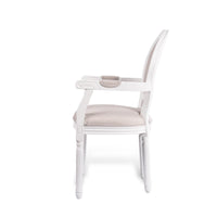 French Provincial Louis Set of 2 Upholstered Carver Dining Armchairs