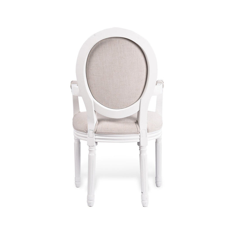 French Provincial Louis Set of 2 Upholstered Carver Dining Armchairs