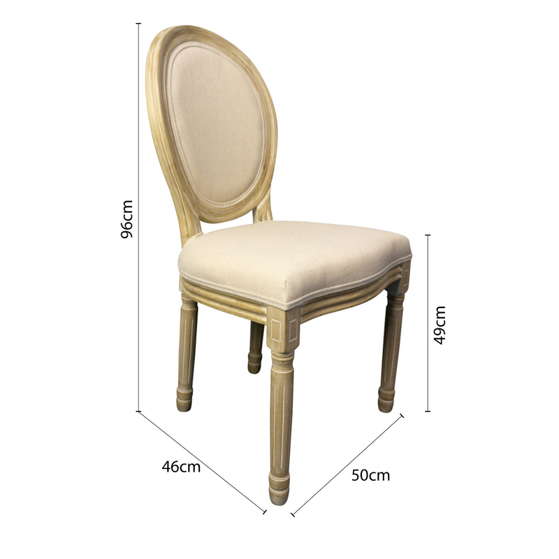 French Provincial Louis Set of 2 Upholstered Dining Chairs