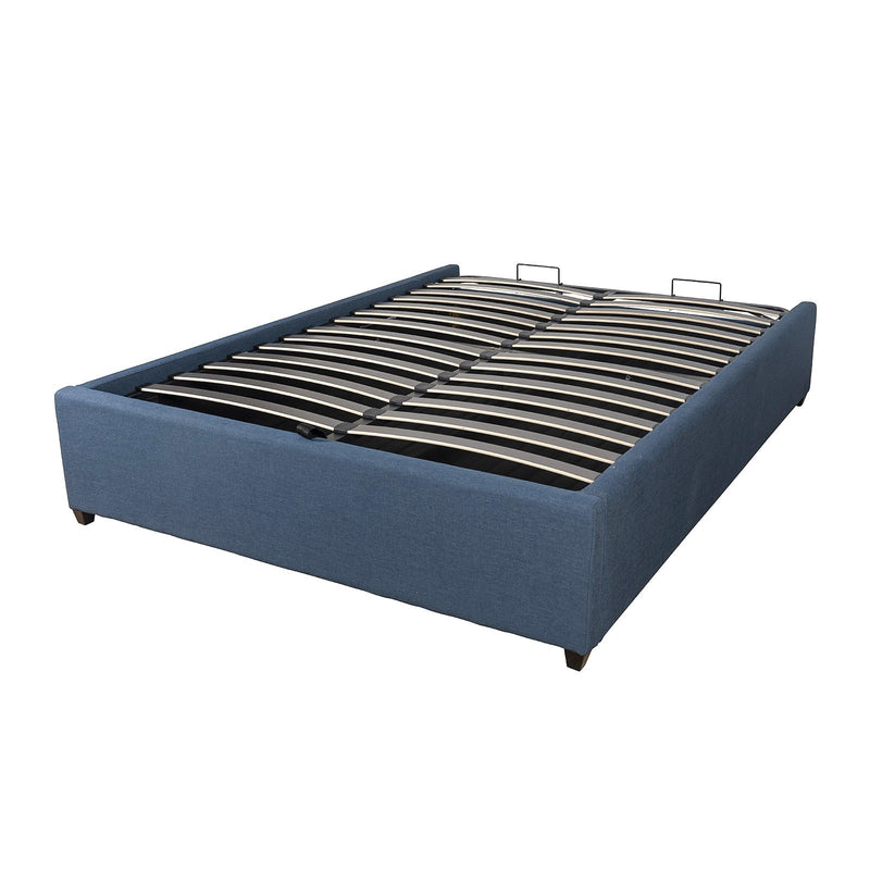 Contemporary Modern Heather Gas Lift Storage Queen Bed Frame