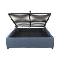 Contemporary Modern Heather Gas Lift Storage Queen Bed Frame