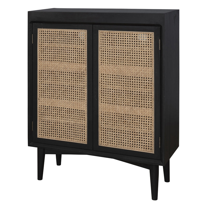 Contemporary Scandinavian Nordic Rattan Storage Cabinet