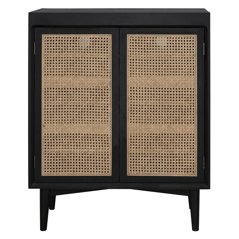 Contemporary Scandinavian Nordic Rattan Storage Cabinet