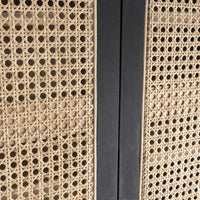 Contemporary Scandinavian Nordic Rattan Storage Cabinet