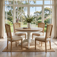 French Provincial Louis Extendable Round Dining Table