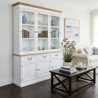 Hamptons Sorrento Buffet and Hutch Glass Display Bookcase