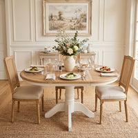 French Provincial Louis Extendable Round Dining Table