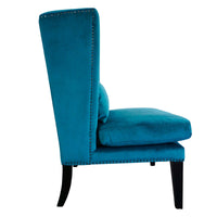 Contemporary Modern Iago Studded Upholstered Wingback Lounge Chair