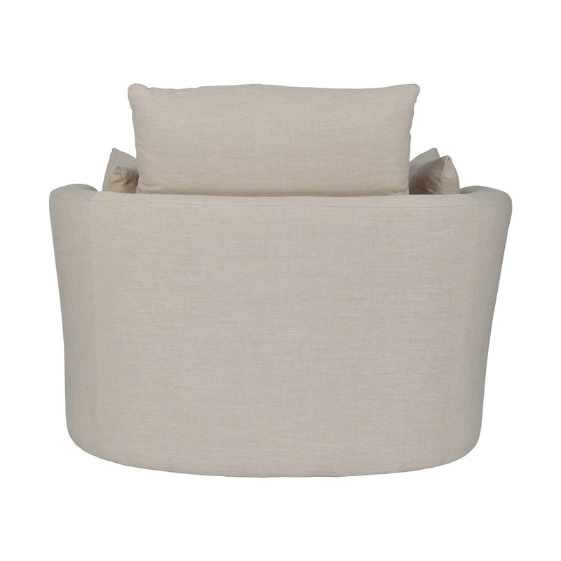 Contemporary Modern Austin Swivel Linen Snuggle Armchair