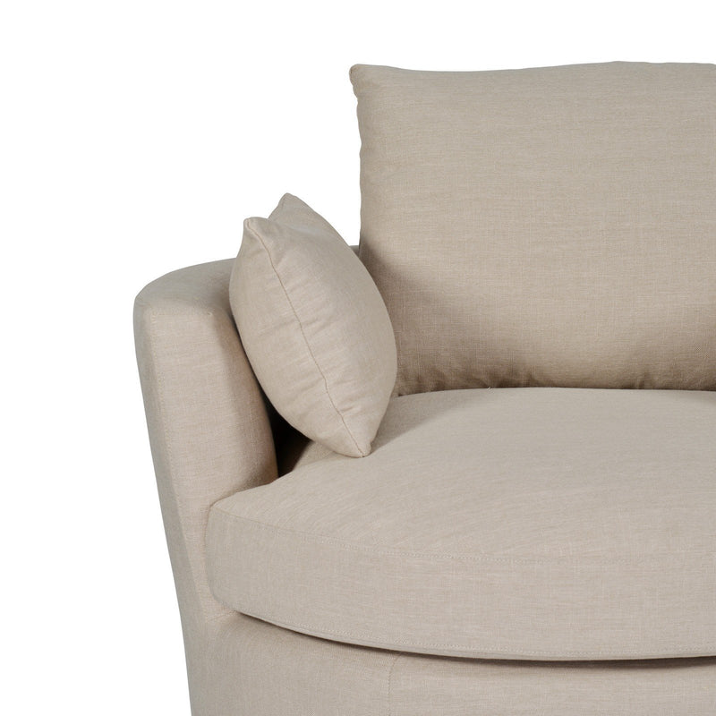 Contemporary Modern Austin Swivel Linen Snuggle Armchair