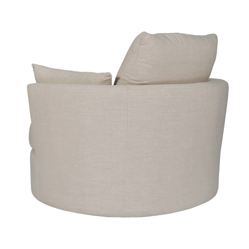 Contemporary Modern Austin Swivel Linen Snuggle Armchair