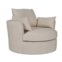 Contemporary Modern Austin Swivel Linen Snuggle Armchair