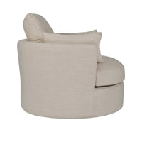 Contemporary Modern Austin Swivel Linen Snuggle Armchair