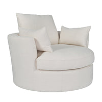 Contemporary Modern Austin Swivel Linen Snuggle Armchair