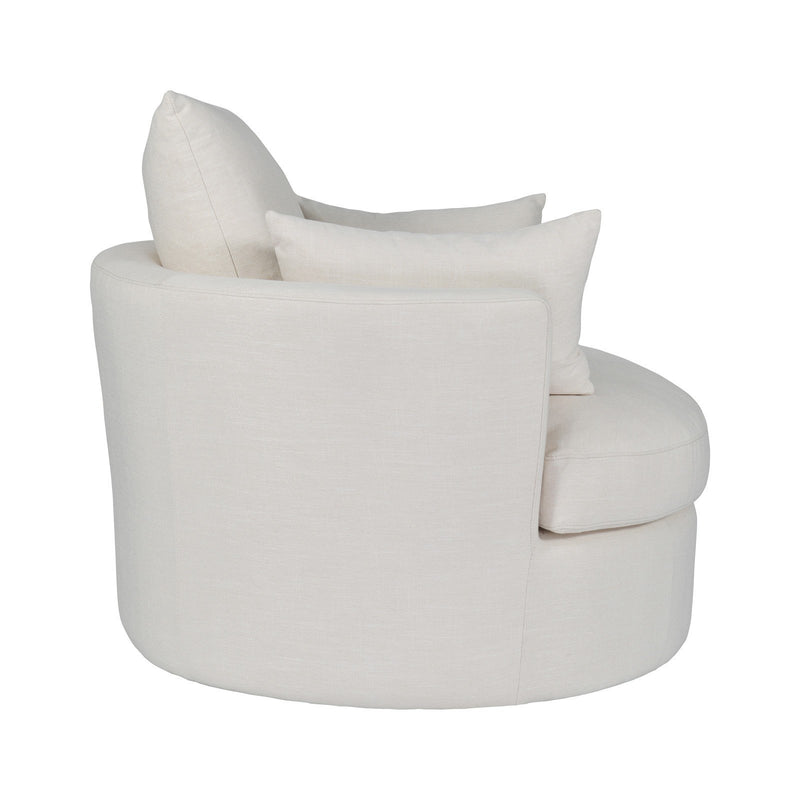 Contemporary Modern Austin Swivel Linen Snuggle Armchair