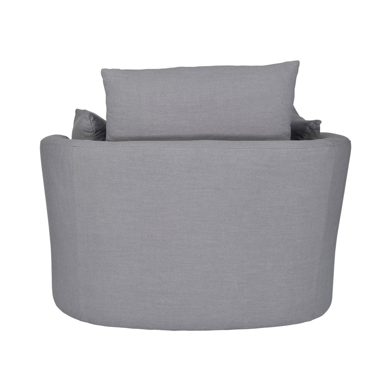 Contemporary Modern Austin Swivel Linen Snuggle Armchair