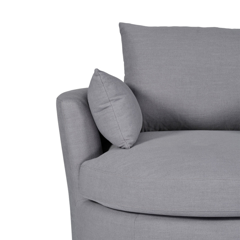 Contemporary Modern Austin Swivel Linen Snuggle Armchair