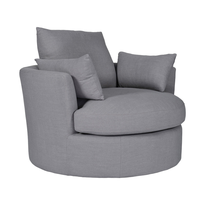 Contemporary Modern Austin Swivel Linen Snuggle Armchair