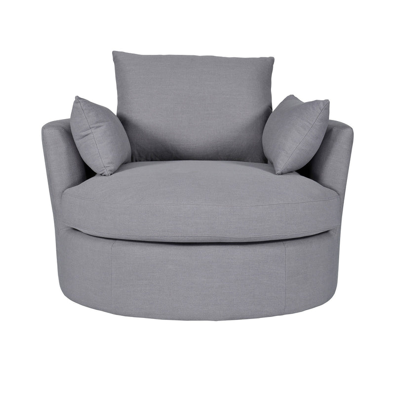 Contemporary Modern Austin Swivel Linen Snuggle Armchair