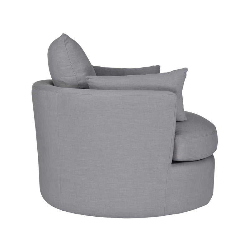 Contemporary Modern Austin Swivel Linen Snuggle Armchair