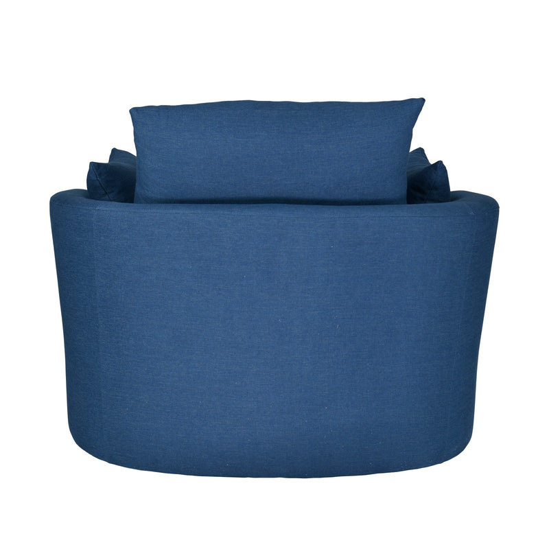 Contemporary Modern Austin Swivel Linen Snuggle Armchair