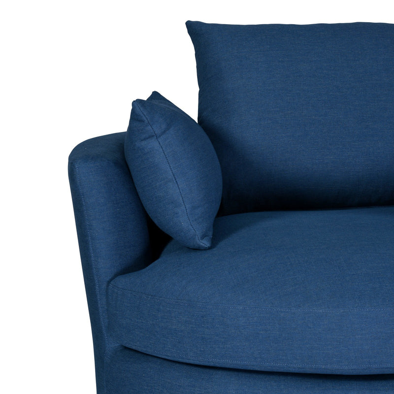 Contemporary Modern Austin Swivel Linen Snuggle Armchair