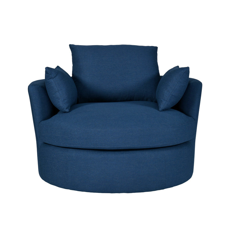 Contemporary Modern Austin Swivel Linen Snuggle Armchair