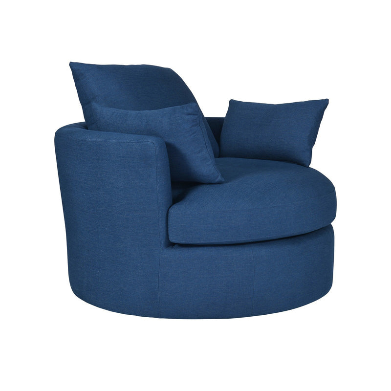 Contemporary Modern Austin Swivel Linen Snuggle Armchair