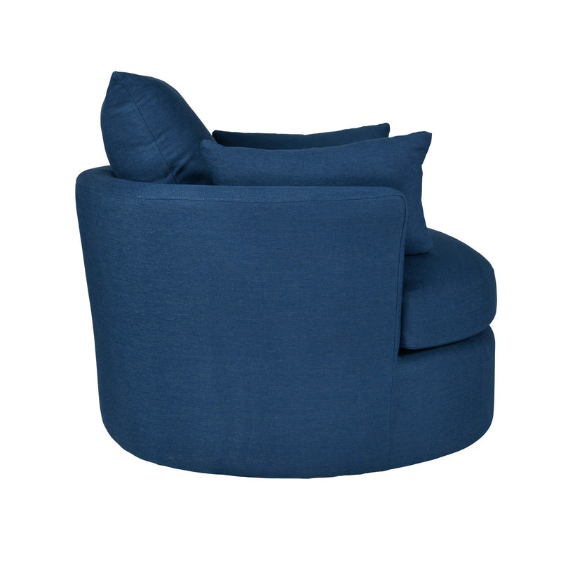 Contemporary Modern Austin Swivel Linen Snuggle Armchair