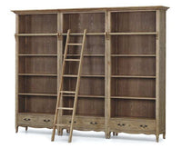 French Provincial Provence Extendable Library Bookcase Natural Ash with Ladder