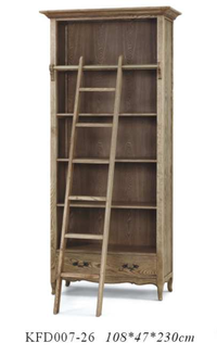 French Provincial Provence Extendable Library Bookcase Natural Ash with Ladder