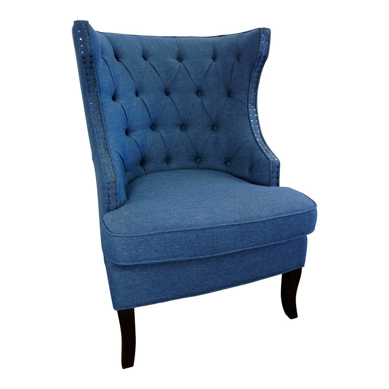 French Provincial Chesterfield Oxford Upholstered Wingback Lounge Armchair Sofa
