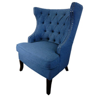 French Provincial Chesterfield Oxford Upholstered Wingback Lounge Armchair Sofa