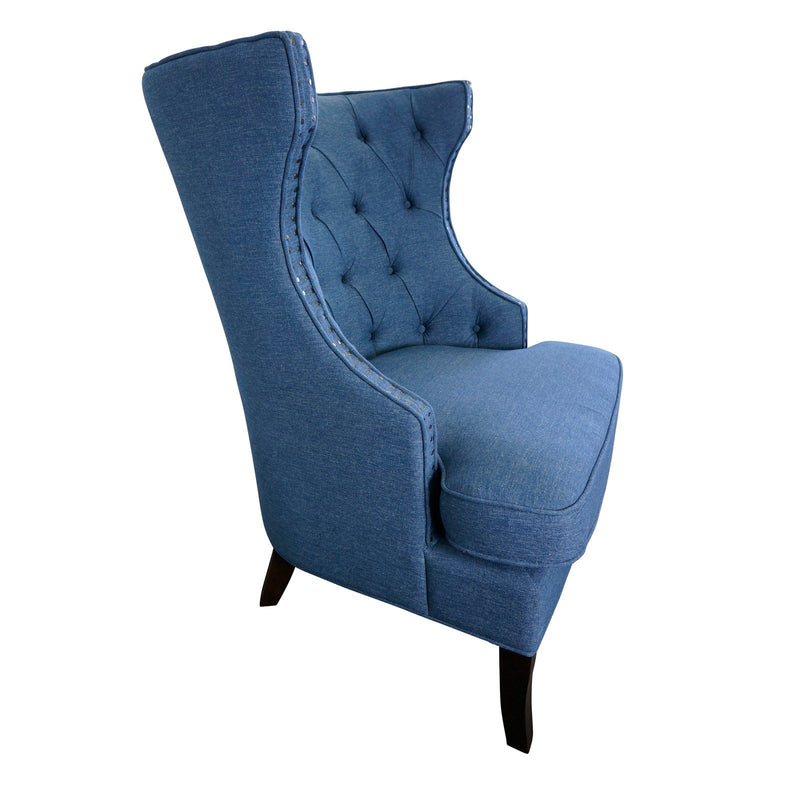 French Provincial Chesterfield Oxford Upholstered Wingback Lounge Armchair Sofa