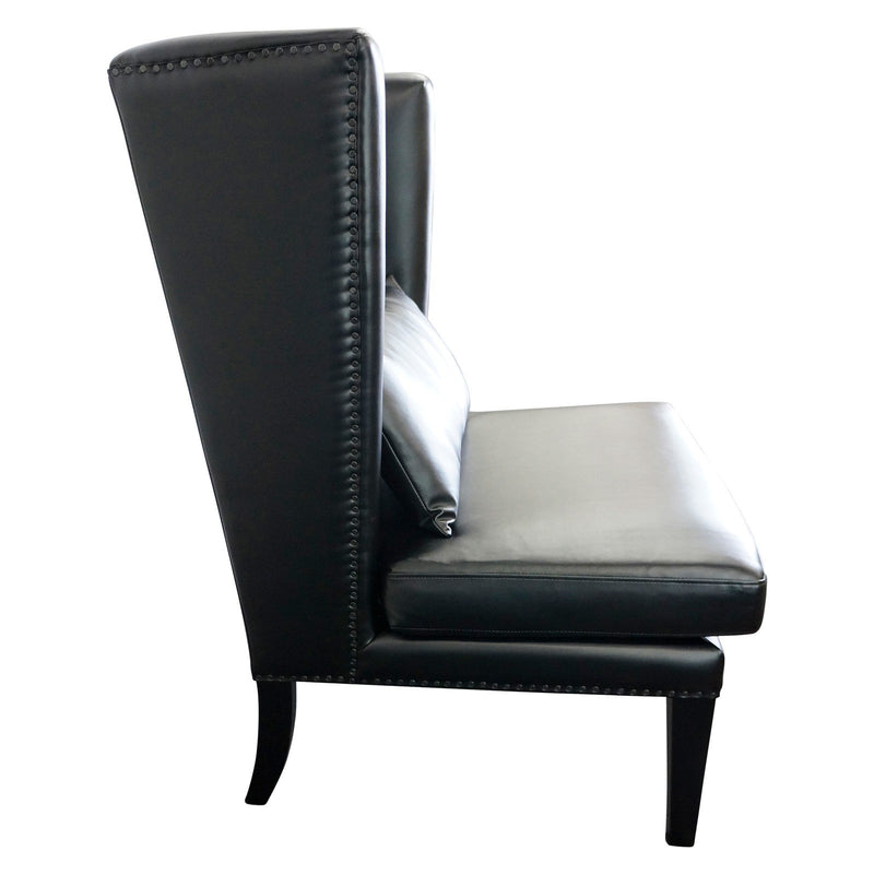 Contemporary Modern Iago Studded Upholstered Wingback Lounge Chair