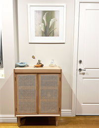 Contemporary Scandinavian Nordic Rattan Storage Cabinet