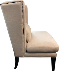 Contemporary Modern Iago Studded Upholstered Wingback Lounge Chair