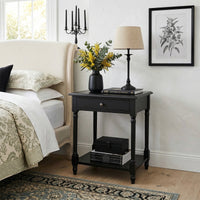 French Provincial Classic Bedside Lamp Table with One Drawer