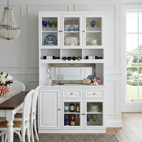Hamptons Halifax Kitchen Pantry Glass Display Buffet and Wine Cabinet